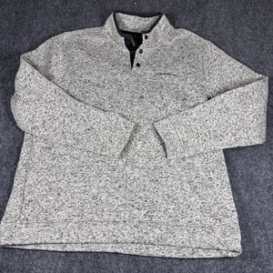 Eddie Bauer 1/4 Snap Pullover Men's XL Gray Heather Radiator Fleece Snap Mock